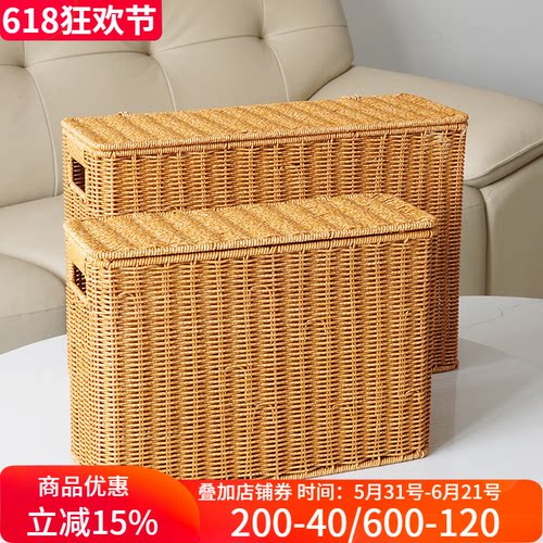 窄高扁长型收纳盒整理箱家用