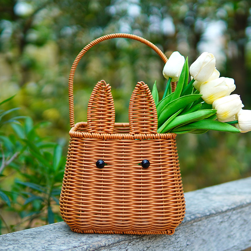 手提编织插花花篮月子鸡蛋篮