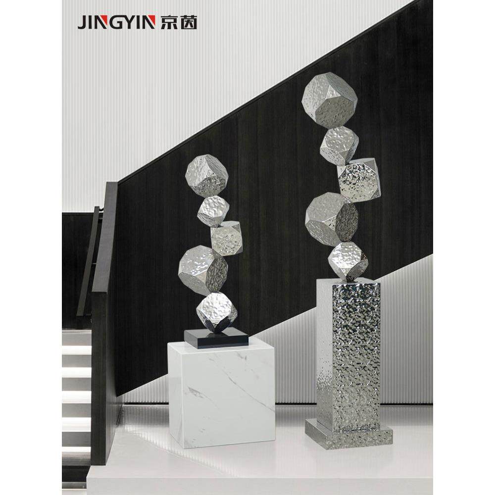 客厅不锈钢金属装置装饰销售办公室艺术雕塑酒店走道大型落地式抽