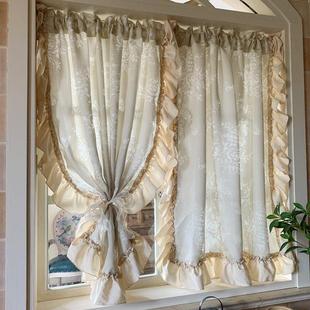 蝴蝶花纱帘纱帘新款客厅饭厅书房阳台落地窗透光不透人窗帘免打孔