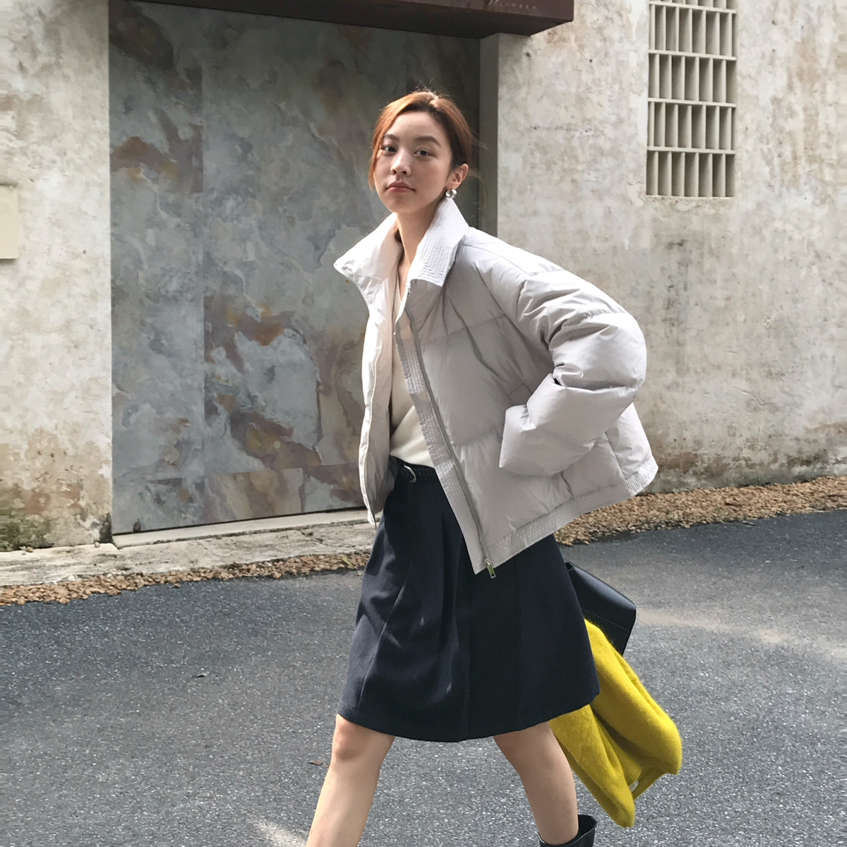 BEFORE SUNSET 日落冬上新明压线面包保暖羽绒服外套G25WF7231