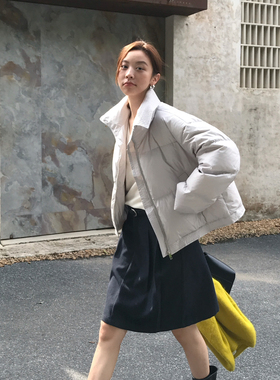 BEFORE SUNSET 日落冬上新明压线面包保暖羽绒服外套G25WF7231