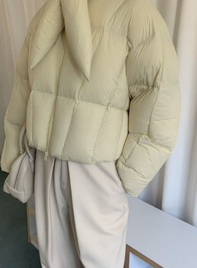 IN SEASON 设季-包90绒简约宽松短款绗缝保暖羽绒服外套FFM-68012