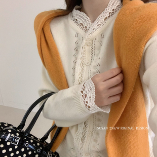 SUSAN 韩系温柔气质镂空显瘦毛衣2536s