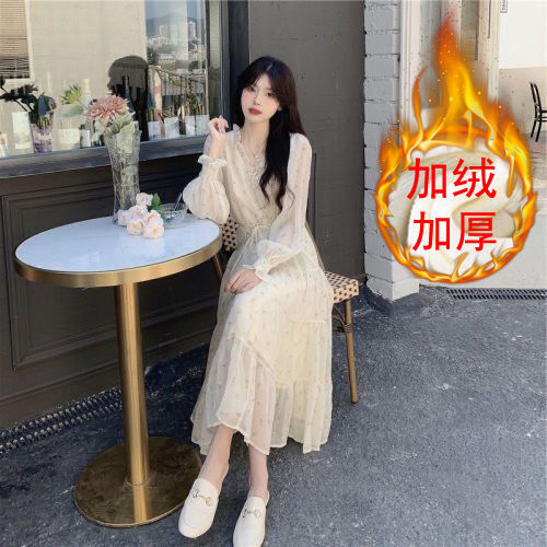 加绒2023春季新款仙女裙