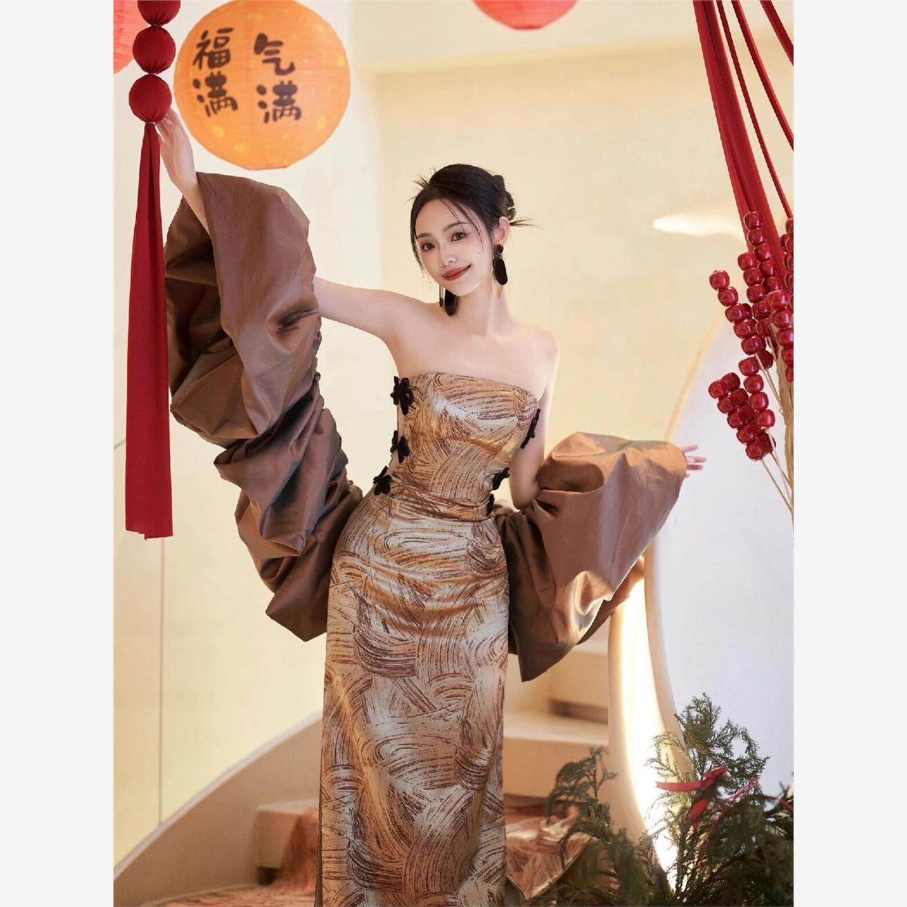 新中式晨袍女新娘小众轻