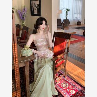 优雅绝美印花设计吊带背心半身裙两件套女夏季新款新中式氛围感潮