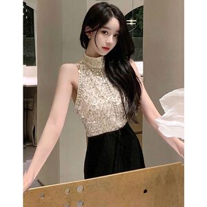 设计感小众轻奢重工小礼服高级感轻熟御姐小香风无袖连衣裙女夏季