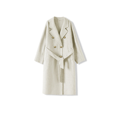 【大婷粉丝专享】舒适宽松中长款收腰羊毛大衣-5XSDE2711