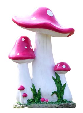 户外花园植物玻璃钢雕塑庭院小区公E园仿真蘑菇摆件园林景观装饰