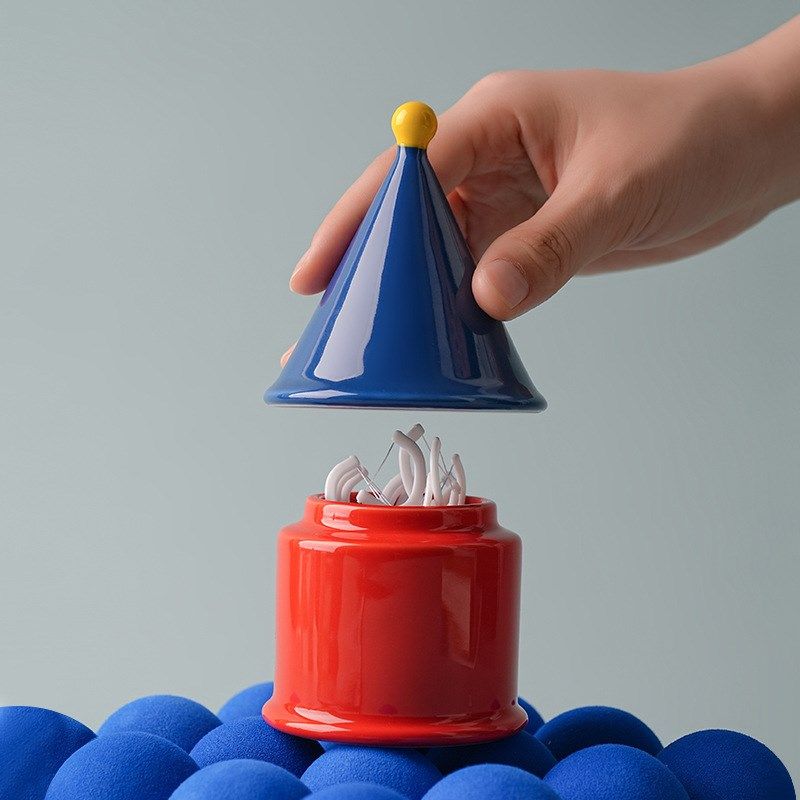 创意撞色多巴胺陶瓷牙o签盒高颜值个性棉签筒家居装收纳饰品小摆,家庭/个人清洁工具,厨房擦手巾,淘宝优惠券,粉丝福利购,淘宝优惠卷