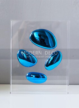 极简欧式样板间电视柜创意组合搭配饰品抽M象人物水滴丝带软装摆