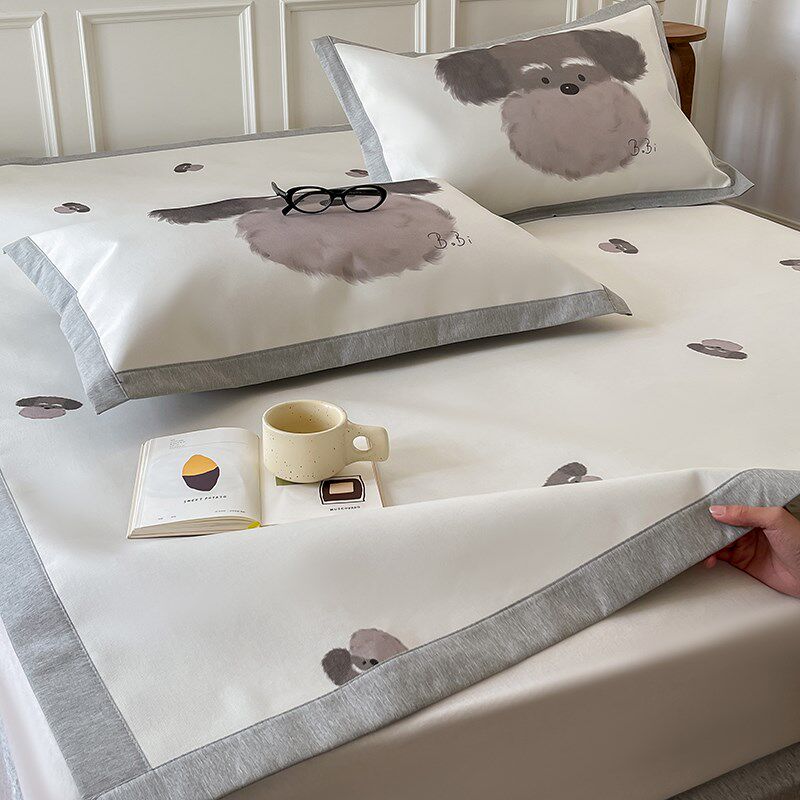 夏季可爱bA类冰藤席三件套可机洗1.5m1.8米床软席凉席空调席冰丝