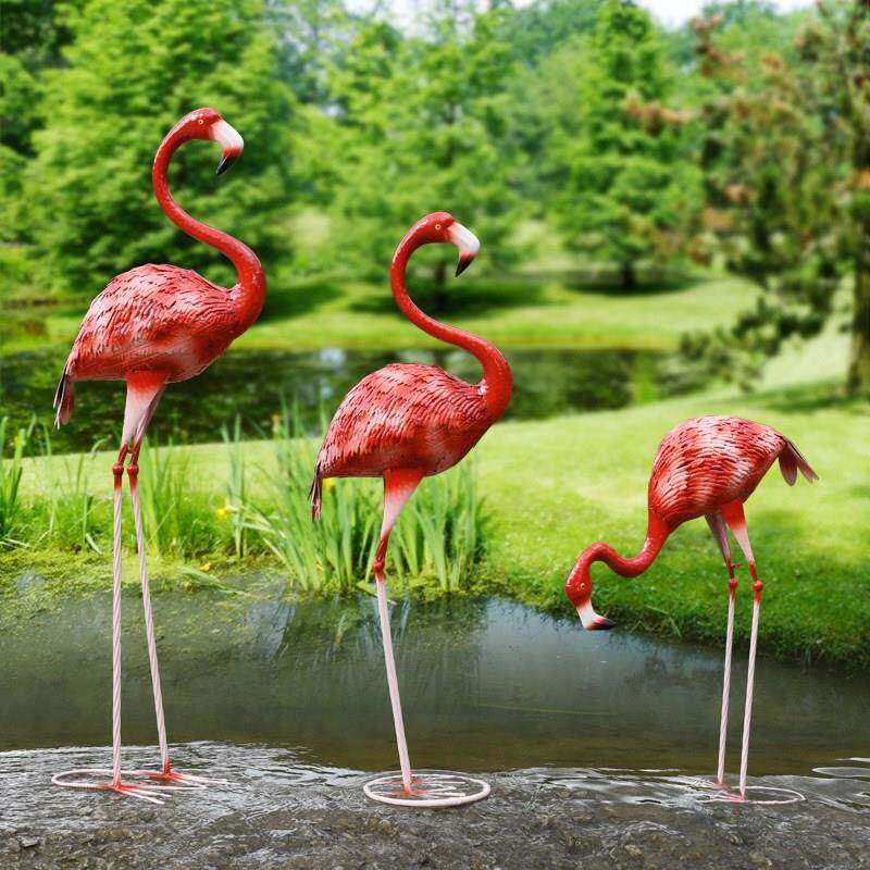 婚庆道具铁艺火烈鸟摆件 情侣卡通森系婚礼 舞台庭院橱窗田园装饰