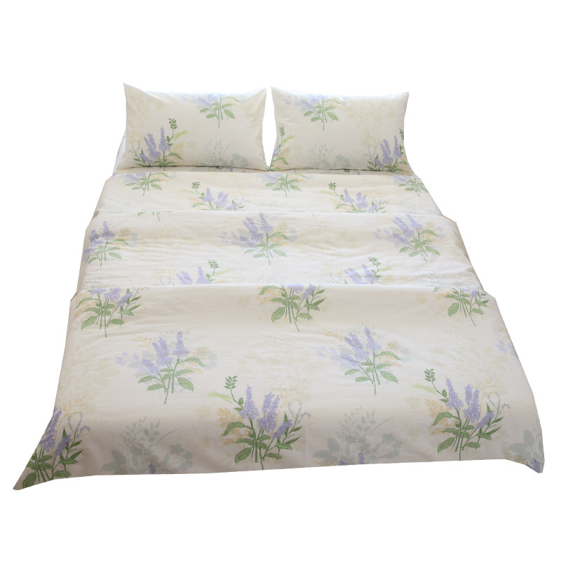 薰衣草美式d田园纯棉四件套40支斜纹全棉植物花卉三件套床品床笠