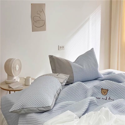 小井家夏季轻凉感冰豆豆凉席w三件套可水洗冰丝软席床裙床笠款席