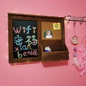 咖啡厅酒吧装 创意多功能家用挂式 小黑板 复古B做旧挂式 饰 留言板