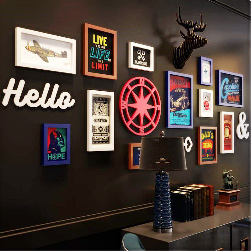 清吧装饰品墙面挂件工业风烧烤饭店壁挂K发廊咖啡店墙上复古挂饰