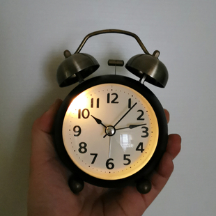 出口日韩金属闹钟时钟 静音卧室床E头钟 学生起床 欧式可爱简约