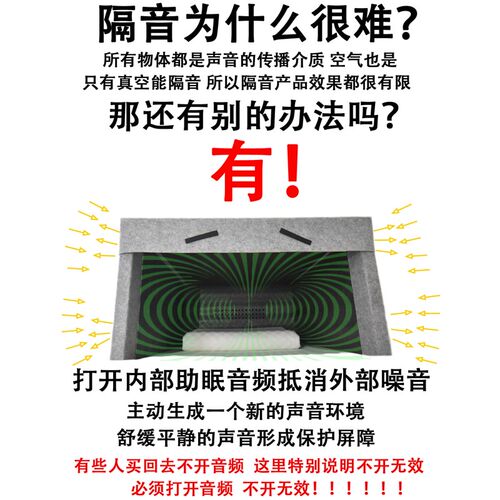 宿舍寝卧室挡风帐篷床上罩降噪隔音仓遮光助睡眠静U消吸音箱舱神