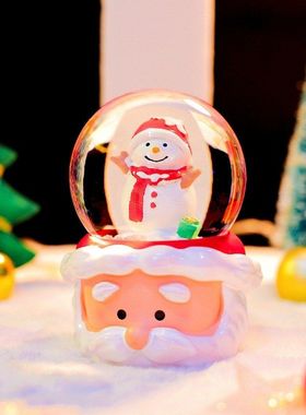 水晶球发亮礼物雪人圣诞老人卡通
