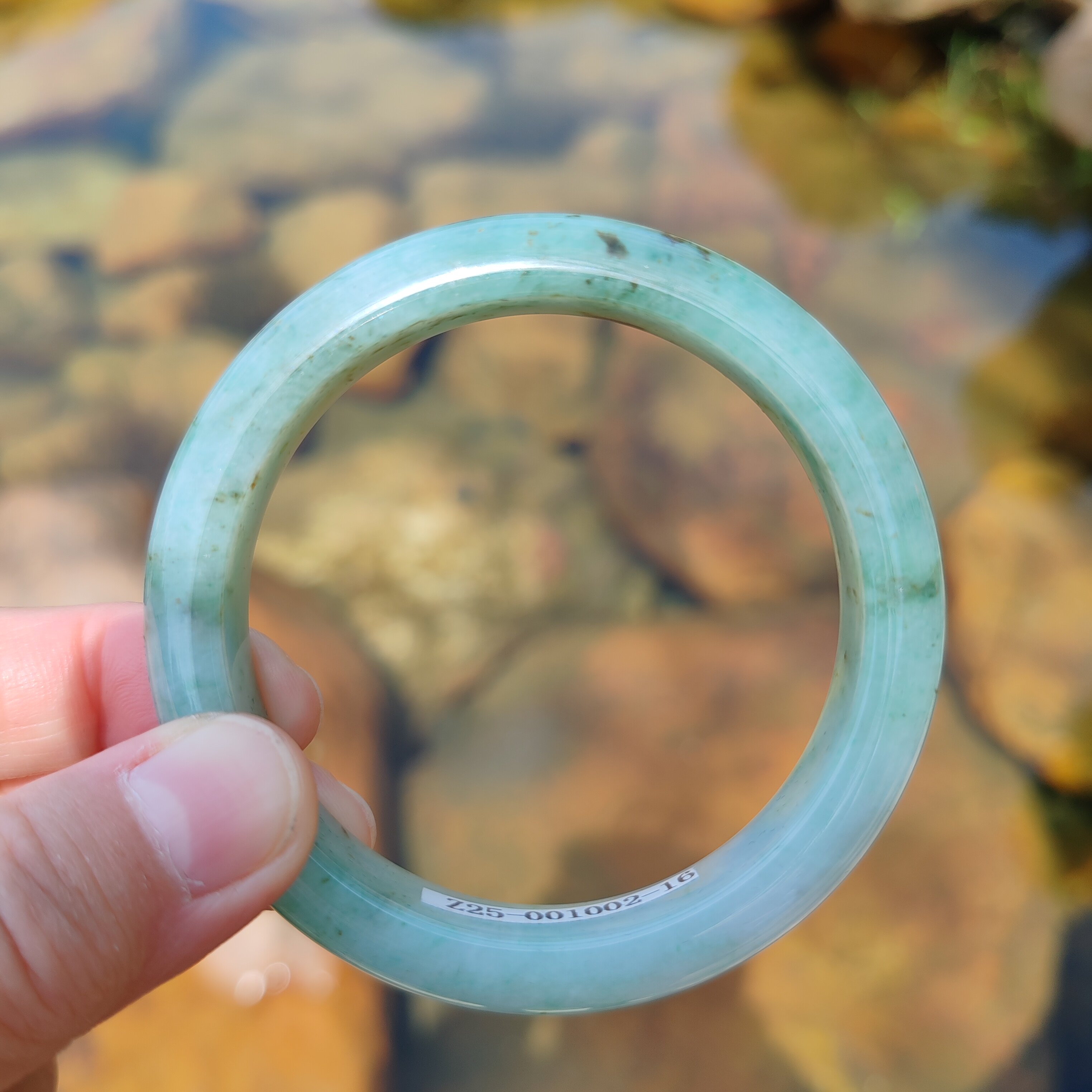 56圈天然缅甸翡翠A货手镯女细糯种飘绿玉石手镯女士妈妈款