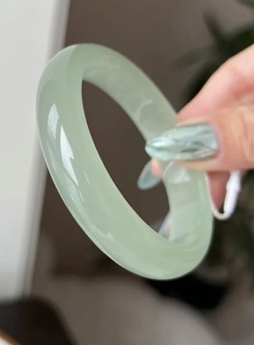 毕业级纯天然东陵玉手镯和田玉平替晴水色手镯高冰透感玛瑙玉髓