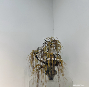 新款仿真垂柳柳树枝塑料仿真绿植柳叶植物藤条假花壁挂吊顶装饰壁