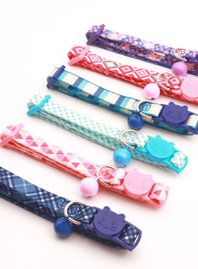 宠物项圈彩色猫插扣防窒息热转印猫带可定制姓名电话防走丢硅胶牌