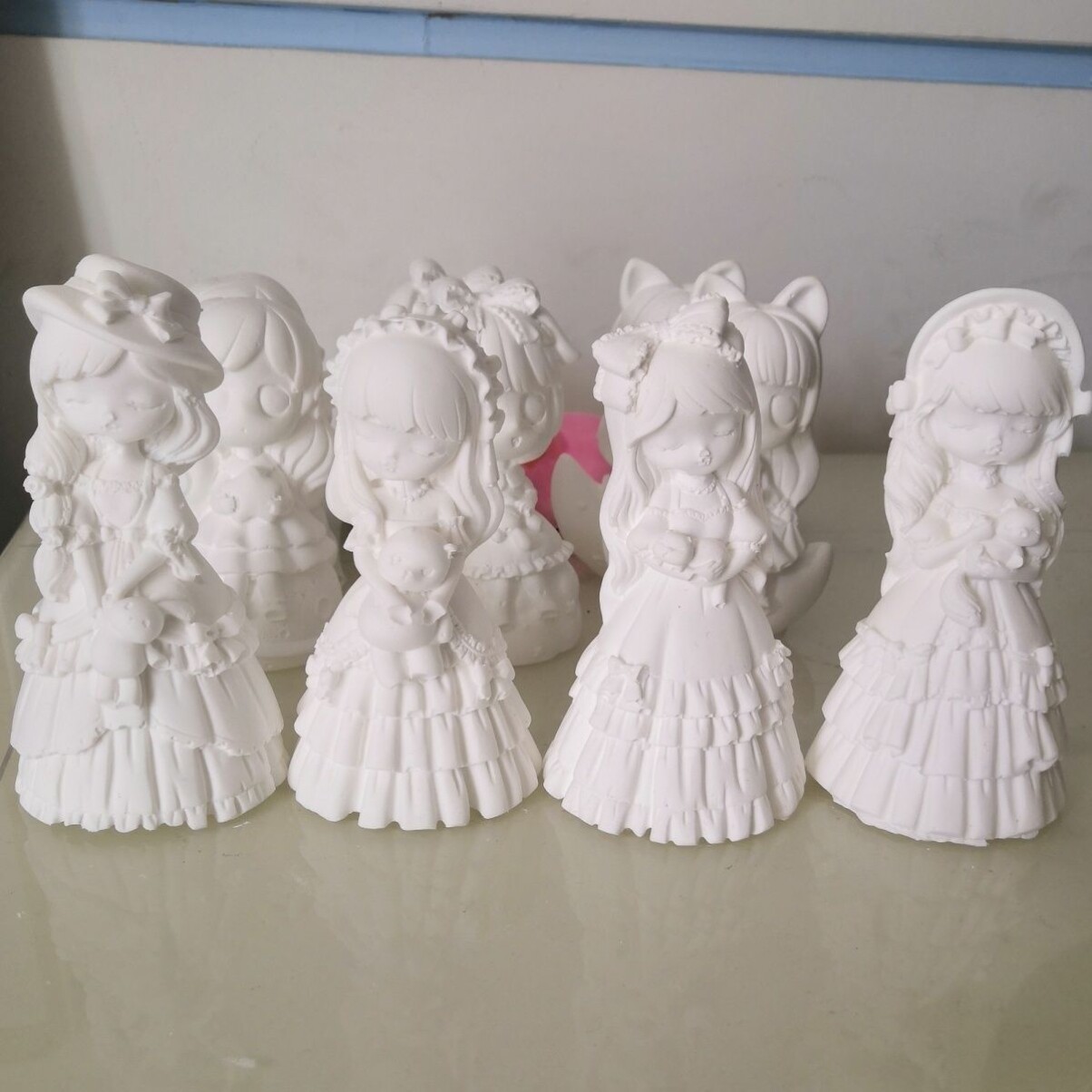 石豪娃娃3d立体香薰白坯填色彩绘女生礼物diy配件石膏娃娃公主风