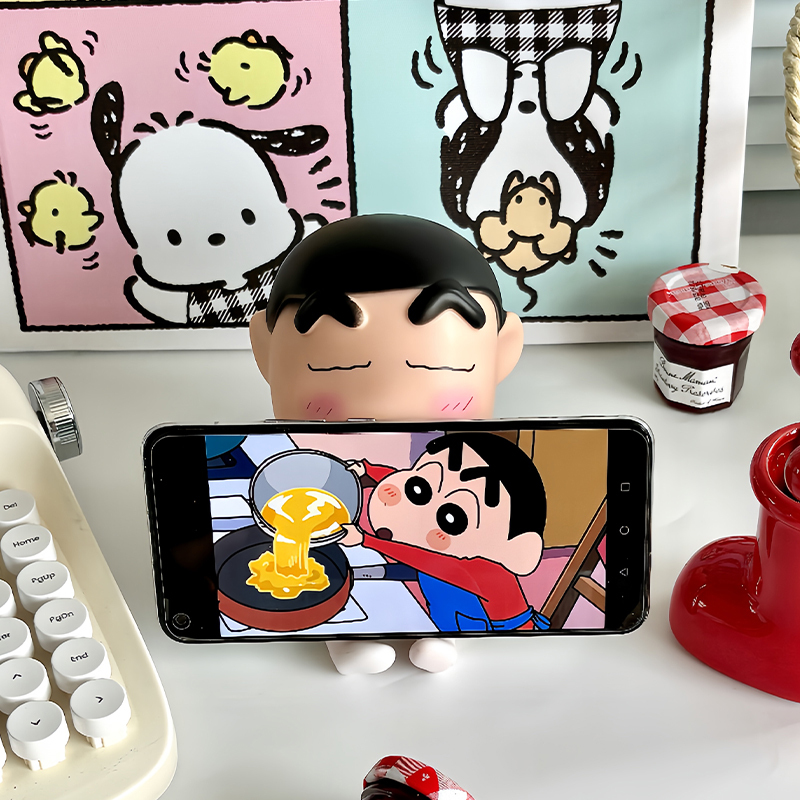 可爱小新手机支架可爱桌面摆件