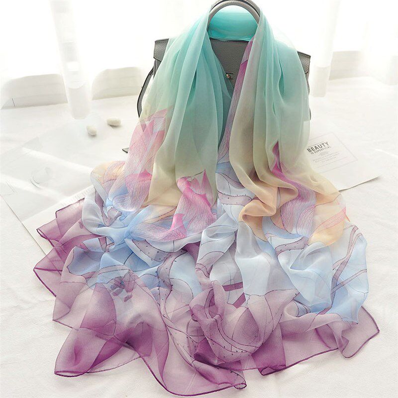 超大防晒丝巾女真丝围巾春夏四季百搭装饰薄款沙滩巾披肩防晒纱巾