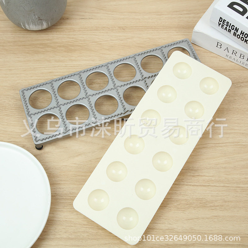 厂家直销模12孔意大利饺子制作器铝合金饺子模翻糖工具厨房小工具