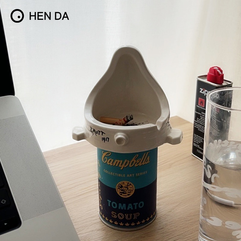 henda 杜尚泉创意潮流现代艺术品摆件周边节日礼物手工陶瓷烟灰缸