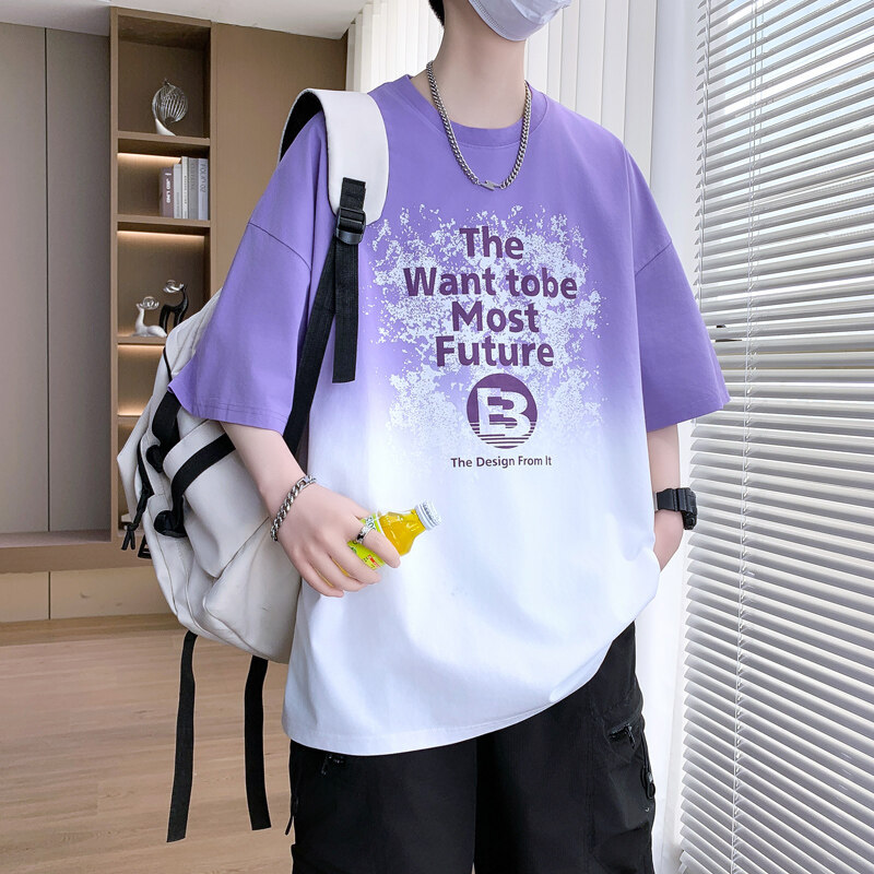 青少年酷帅短袖t恤男孩高中初中生半袖男生大童夏季潮流体恤上衣