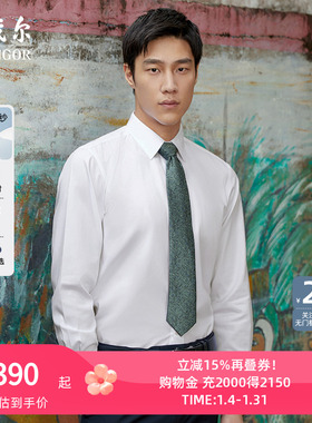 【200支】TP系雅戈尔衬衫秋季商务休闲高纱支纯棉免烫长袖衬衫男