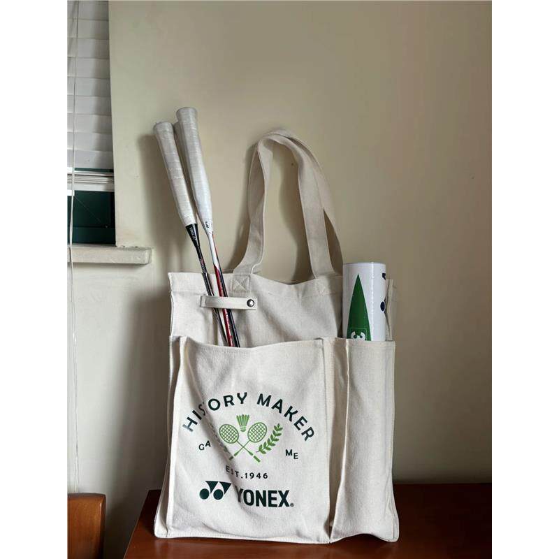 羽毛球包ins日系帆布包袋慵懒风大容量单肩手提运动包百搭托特包