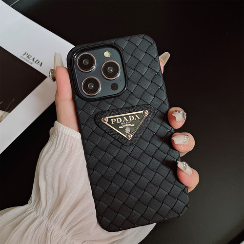 王嘉尔同款编织纹苹果手机壳欧美