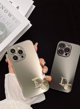 新款电镀潮牌CD纹15适用苹果14promax手机壳iPhone13女款12pro全包11亚克力14plus防摔16保护套磨砂奢华高档