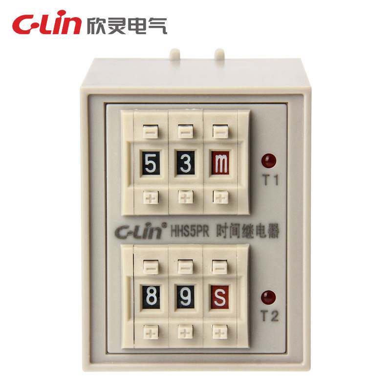 c-lin欣灵 双延时循环时间继电器 hhs5pr ac220v dc24v拔码双时间