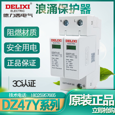 德力西浪涌电涌保护器DZ47Y-20 40 65 2P  4P 385V防雷器避雷器