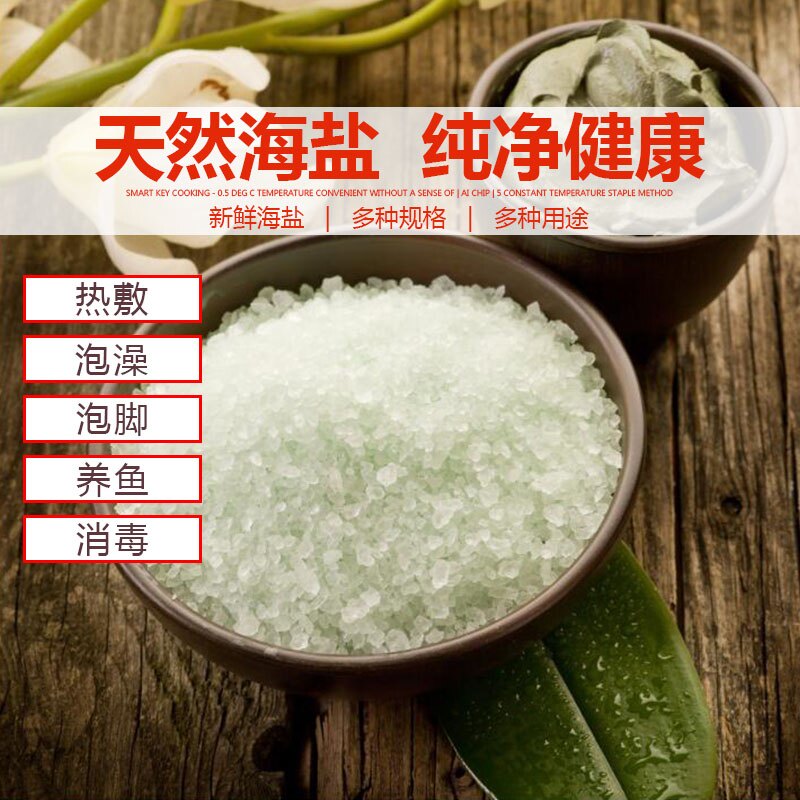 。粗盐天然海盐生盐家用粗粒海盐 大颗粒小粗细热敷泡脚养鱼5斤包