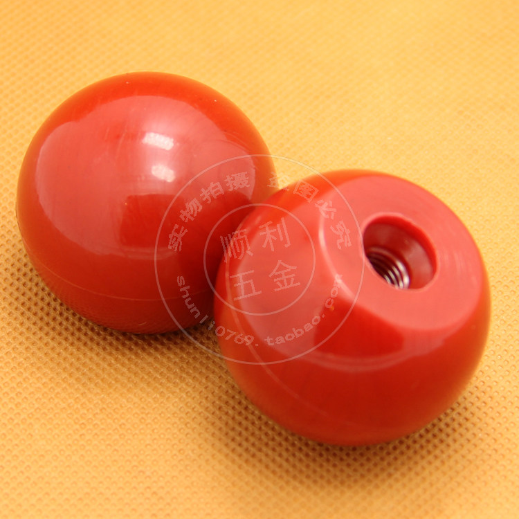 黑红色塑料球形手柄螺母圆形手拧螺帽球形把手胶木螺母M6M8M10M12