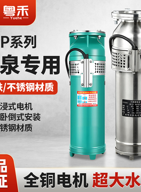 粤禾QSP喷泉泵铸铁不锈钢潜水喷泉专用泵景观假山别墅造景潜水泵