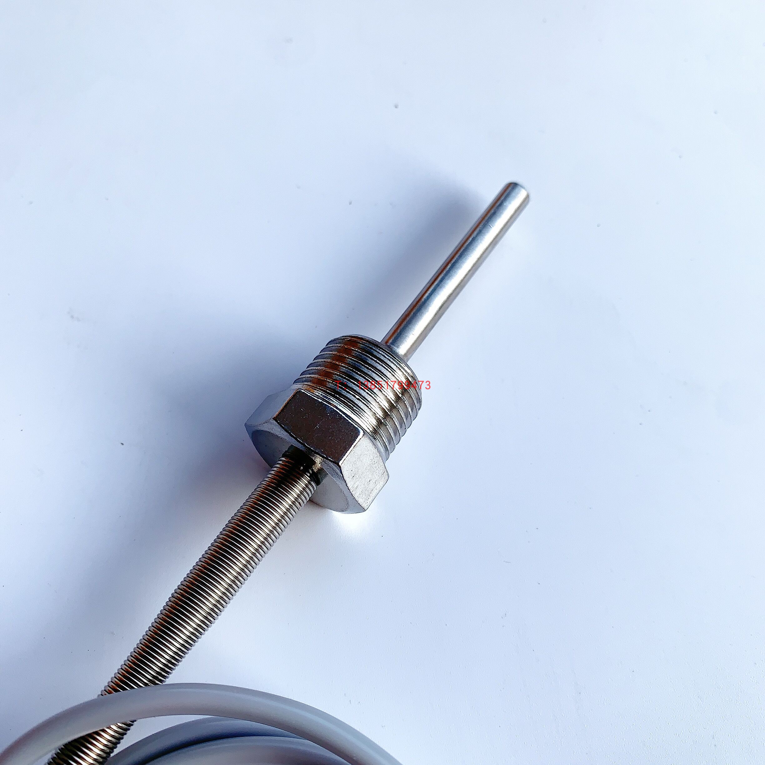 温度传感器DS18B20数字探头1/2/3/4/6分1寸螺纹安装M8 10 M12水暖