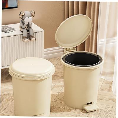 Rubbish Can Kitchen Toilet Trash with Press Lid Garbage Bin