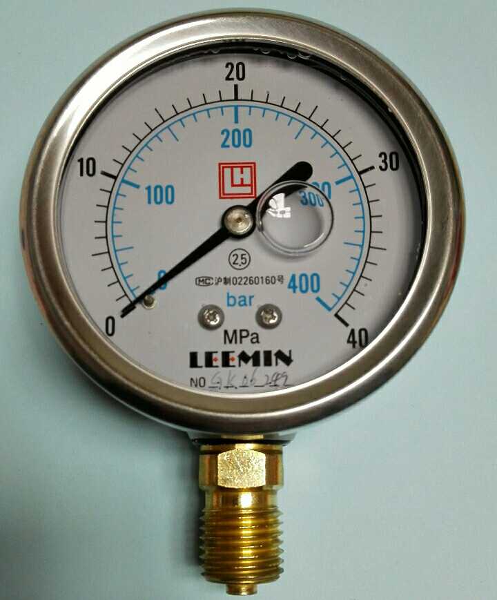 黎明耐震振压力表 ytn-63i 40mpa 400bar leemin 60-68MM