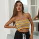 strapless section striped women Sexy thin vest summer 2021