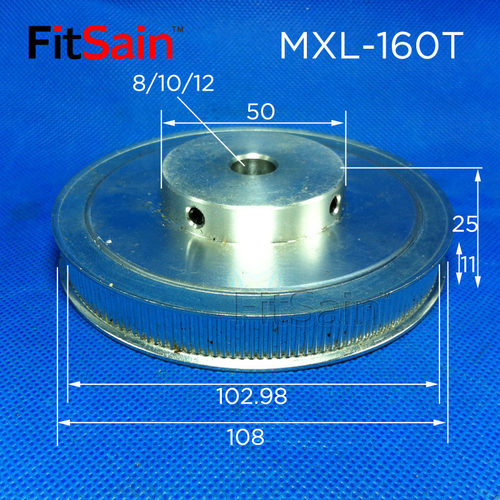 FitSain-MXL带宽10同步轮160齿步进电机皮带轮中孔8/10/12