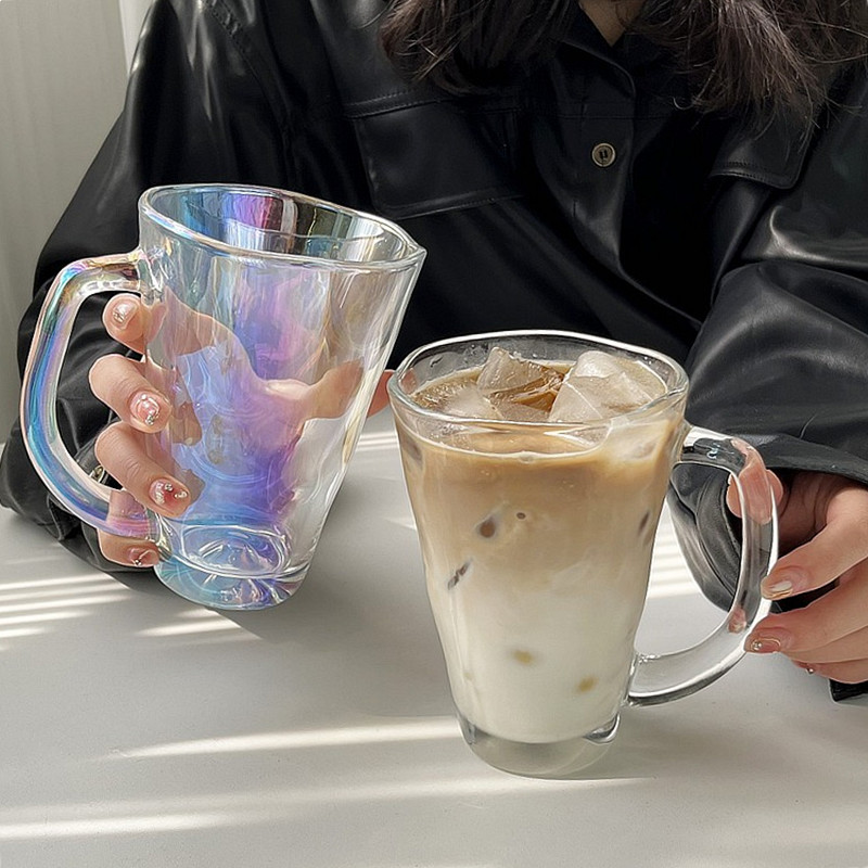 冰美式咖啡杯风带把玻璃